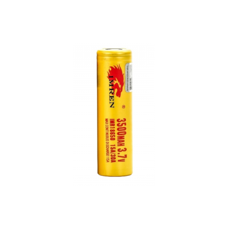 IMR 18650 3.7V 3500mAh 15A/30A Flat Top Battery by Imren